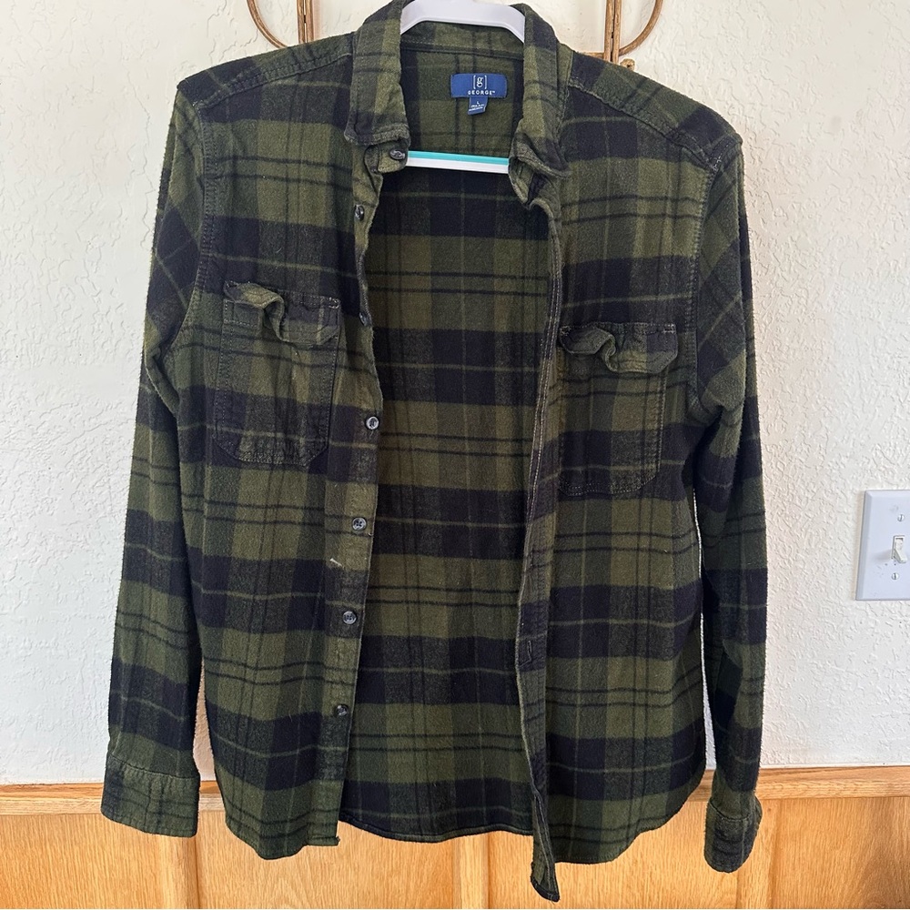 Green and Black Fleece Flannel